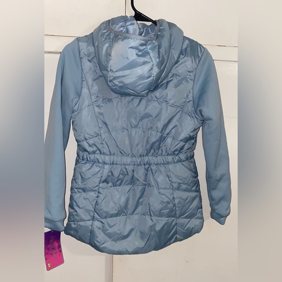 Girls Size 12 (L) Pistachio Water & Wind Resistant Hooded Jacket blue - Picture 7 of 7
